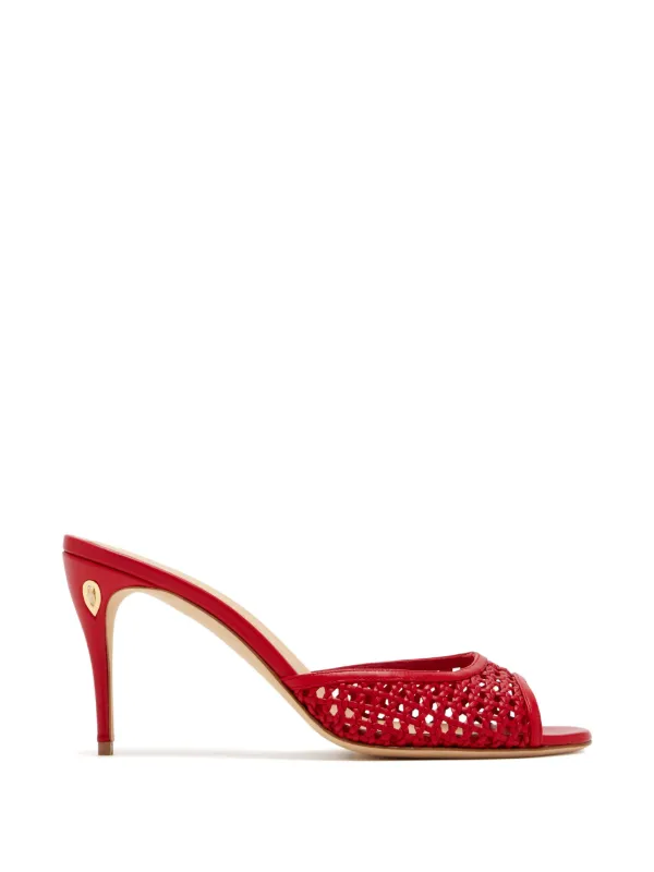 Jennifer Chamandi 85mm Guido Heeled Mules in Red