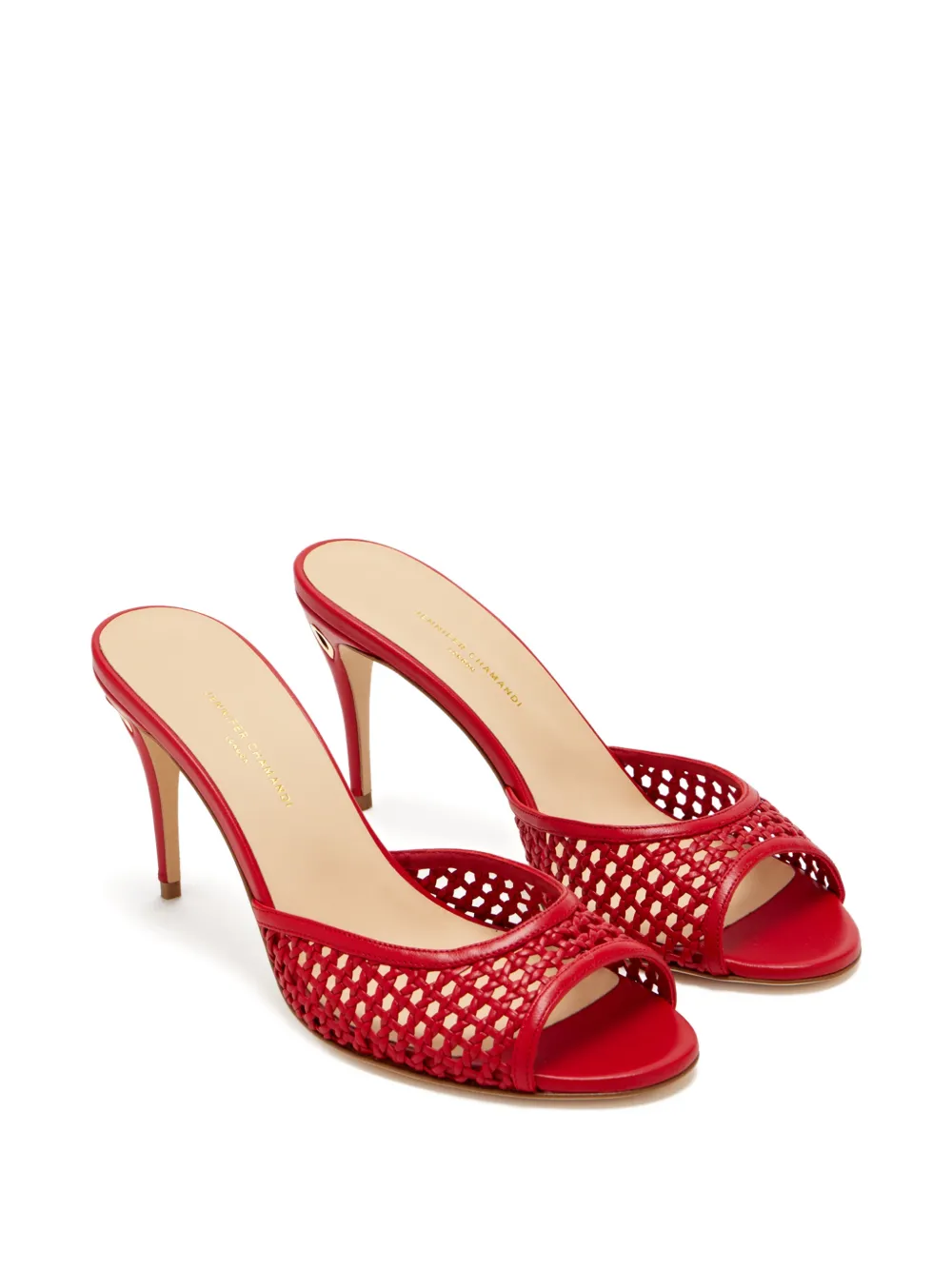 Jennifer Chamandi 85mm Guido heeled mules Rood