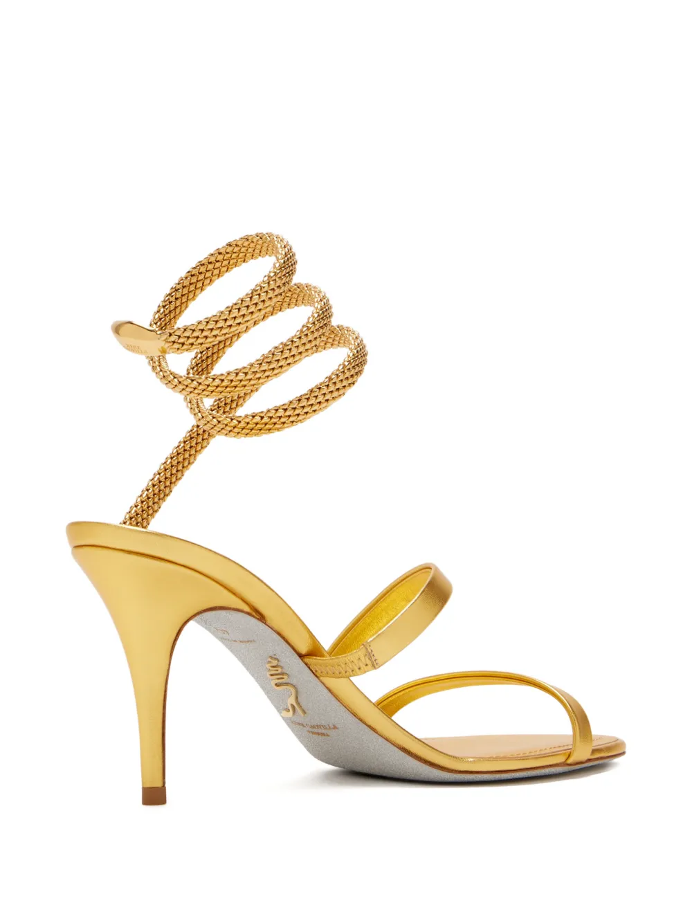 René Caovilla 80mm Cleo heeled sandals Goud