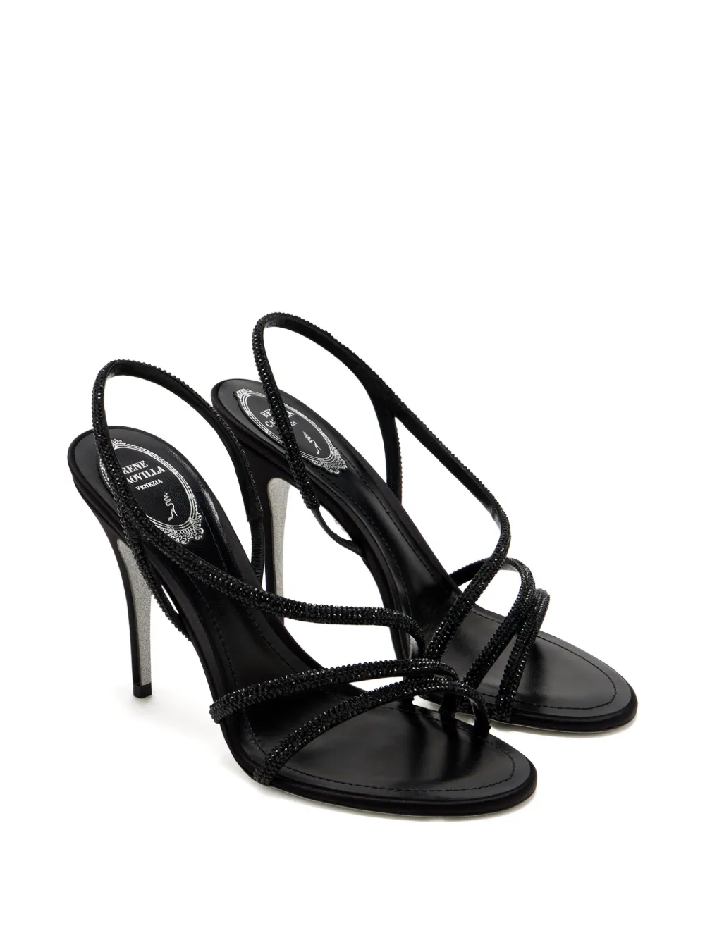 René Caovilla 100mm Erin slingback sandals Zwart