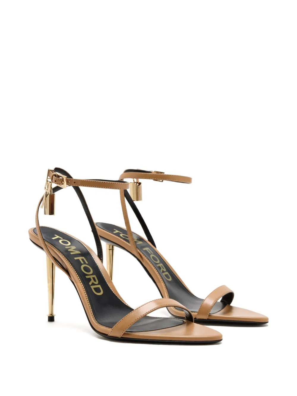 TOM FORD 85 mm Padlock pumps met hak Beige