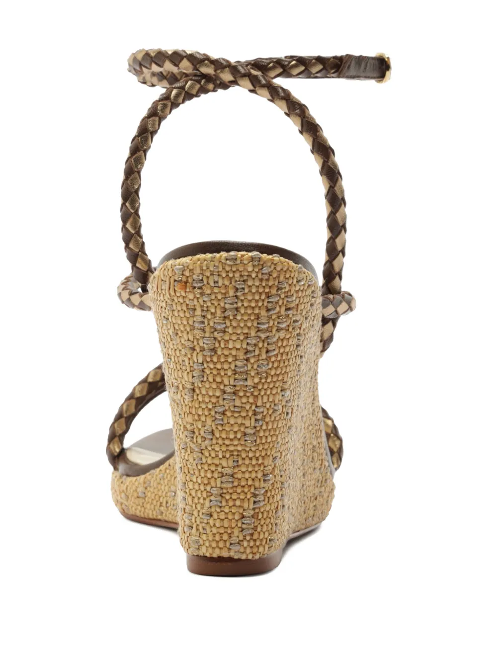 Alexandre Birman Elba gevlochten sandalen met sleehak Bruin