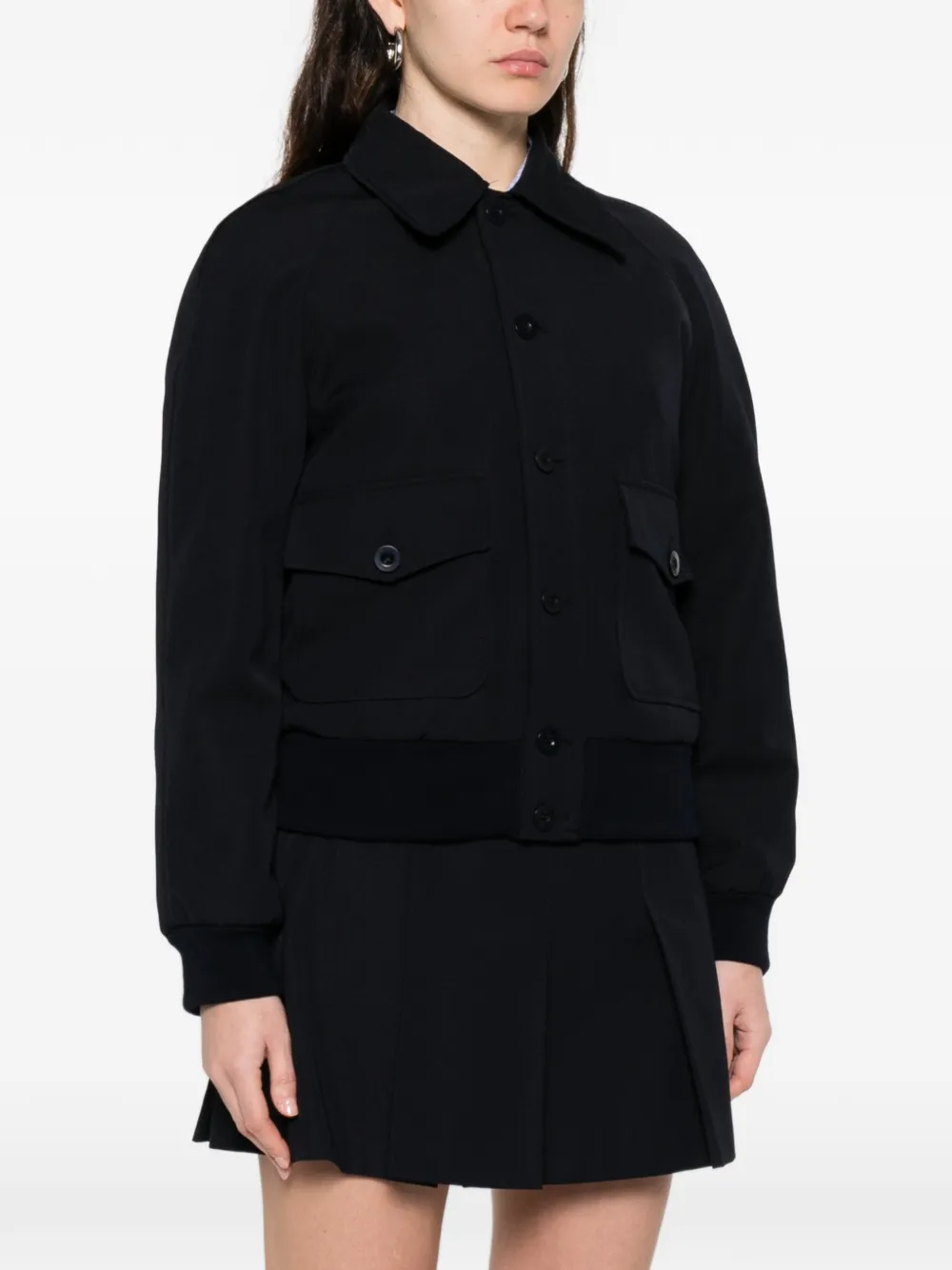  A.p.c. Patch-pocket Collared Bomber Jacket - Blue 