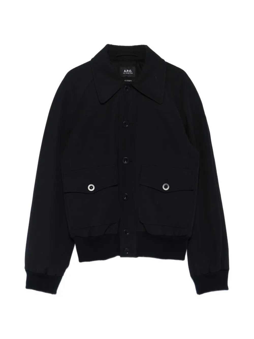 A.P.C. patch-pocket collared bomber jacket - Blu