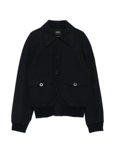 A.P.C. patch-pocket collared bomber jacket