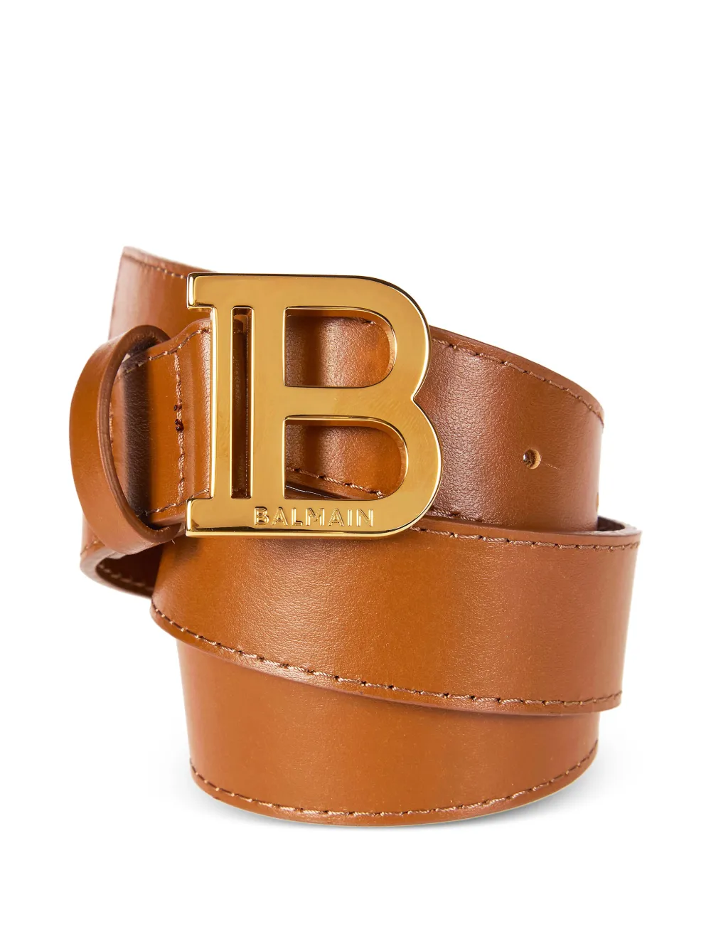  Balmain Kids Logo-detail Buckle Belt - Brown 
