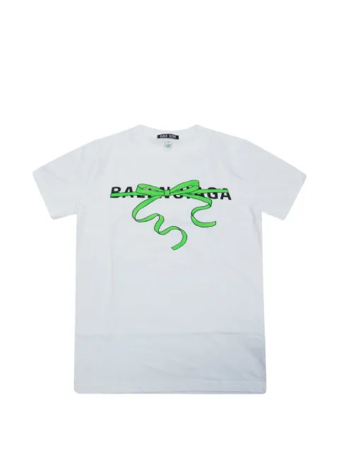 Black Score bow-print T-shirt