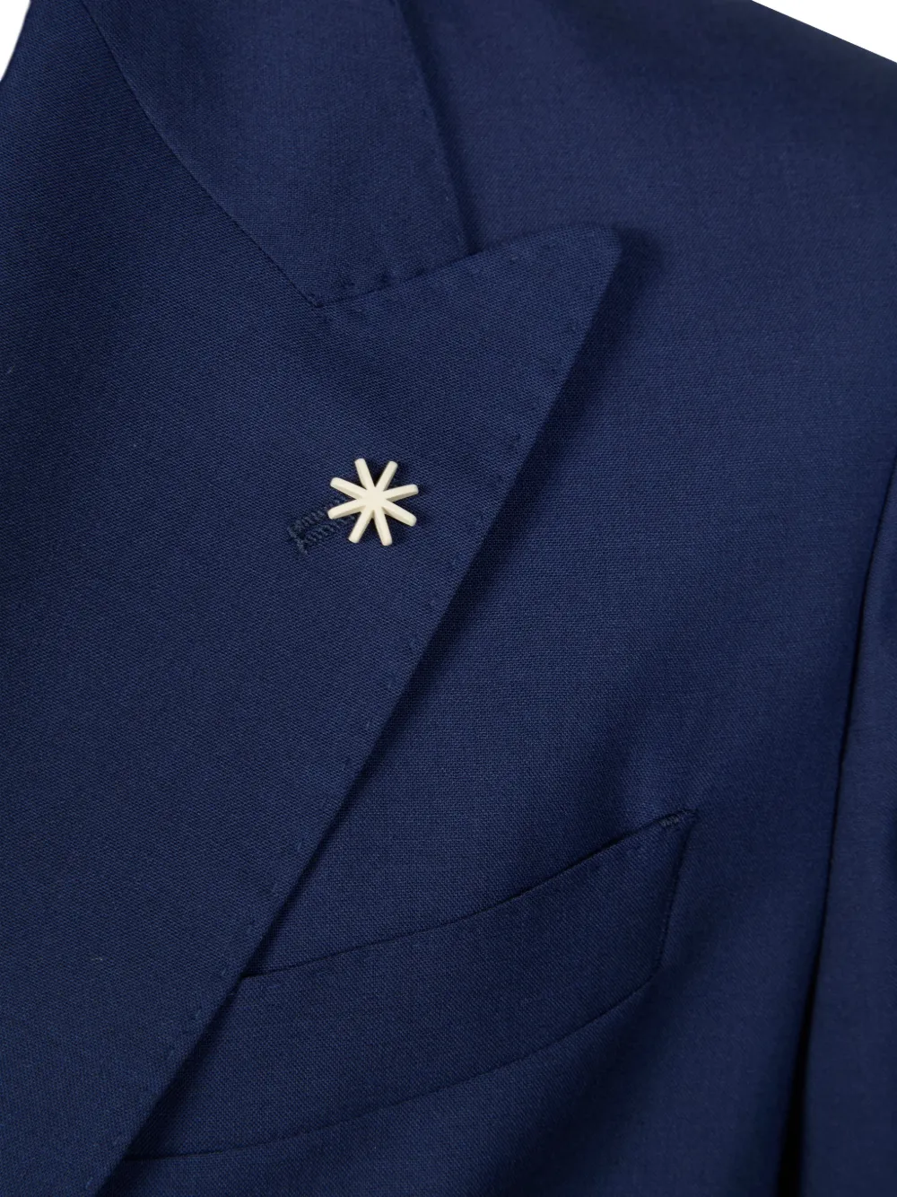  Manuel Ritz Double-breasted Wool Suit - Blue 