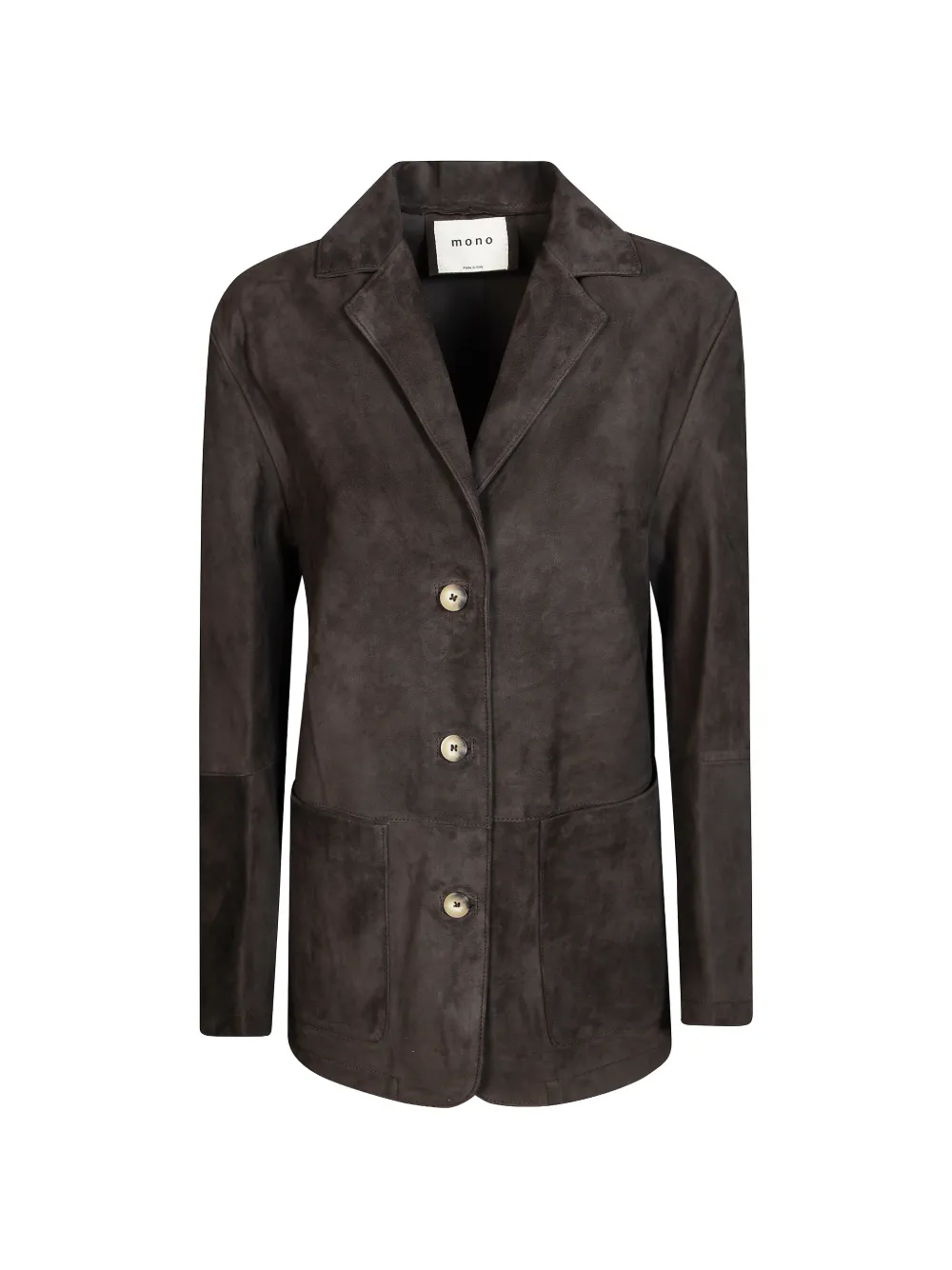 Mono suede jacket - Marrone