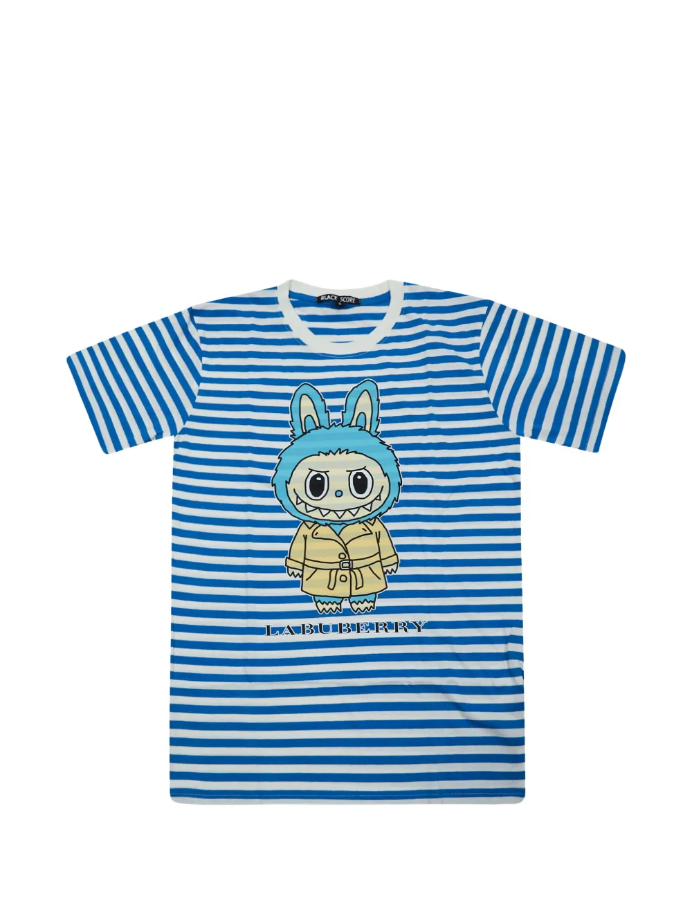 Black Score striped graphic T-shirt - Blu