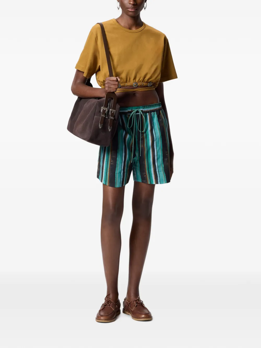 PINKO Gestreepte shorts Blauw