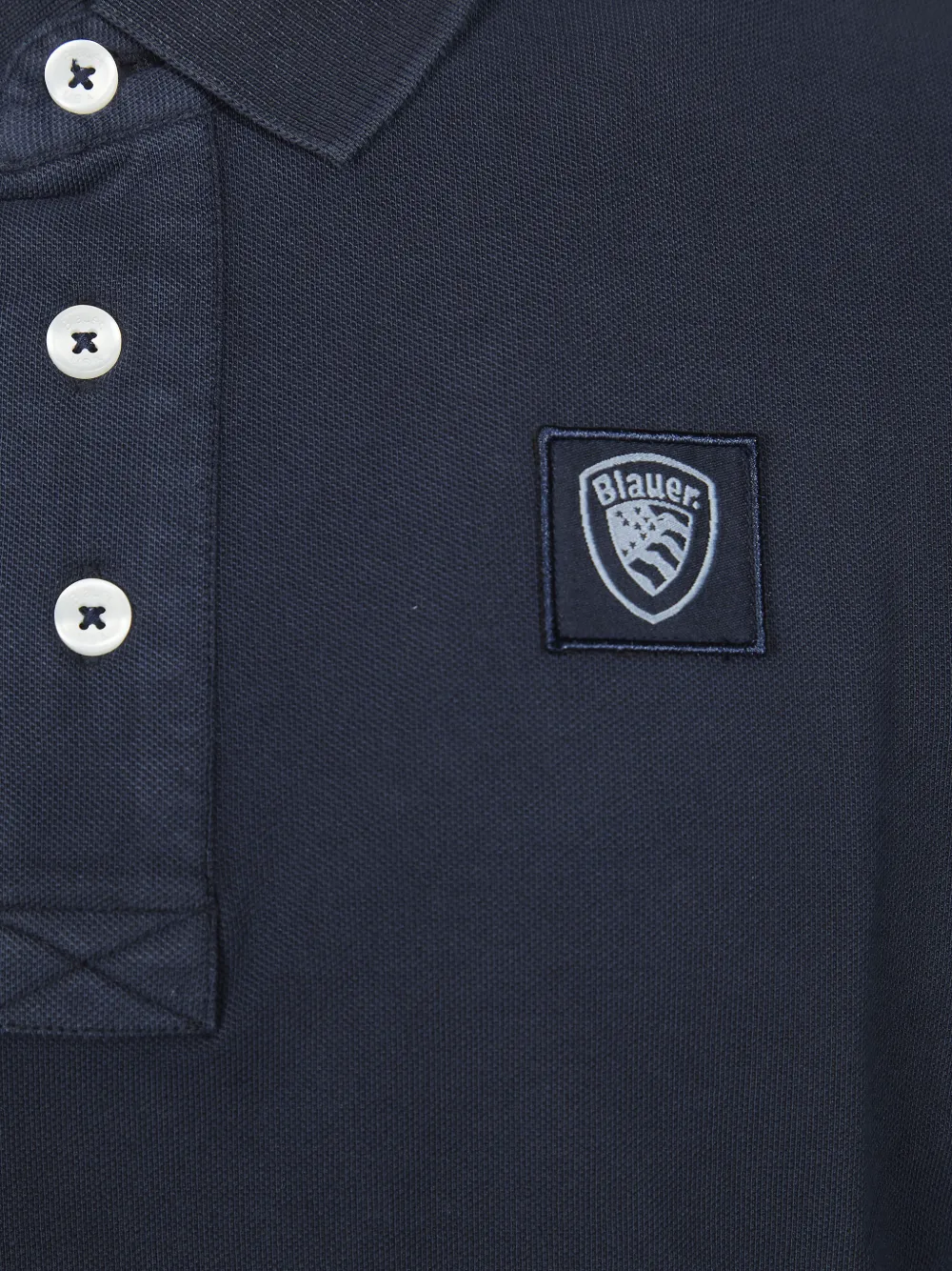  Blauer Piquet Polo Top - Blue 