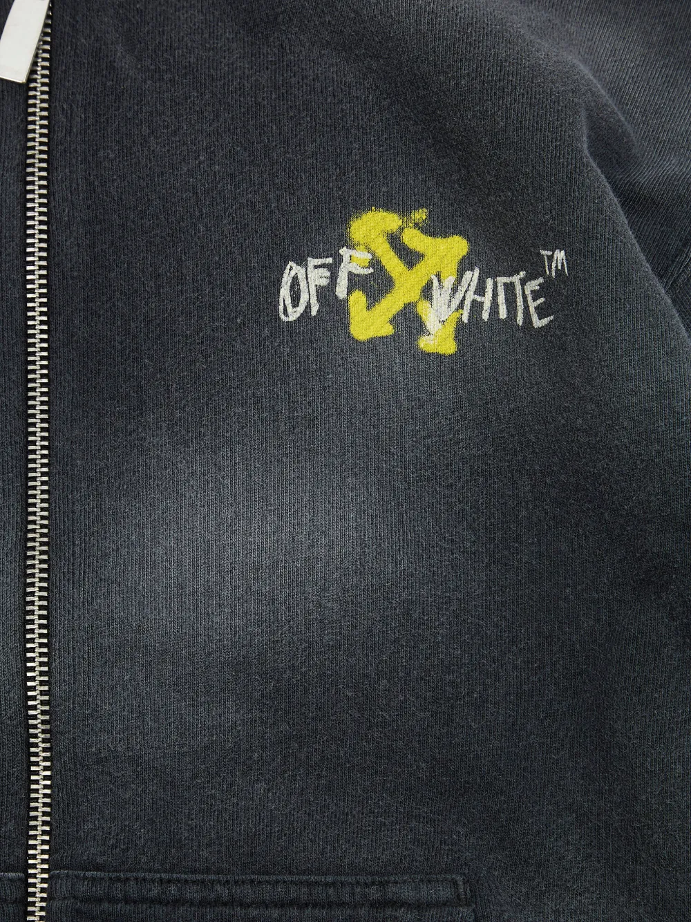  Off-white Kids Zip-up Hoodie - Grey 