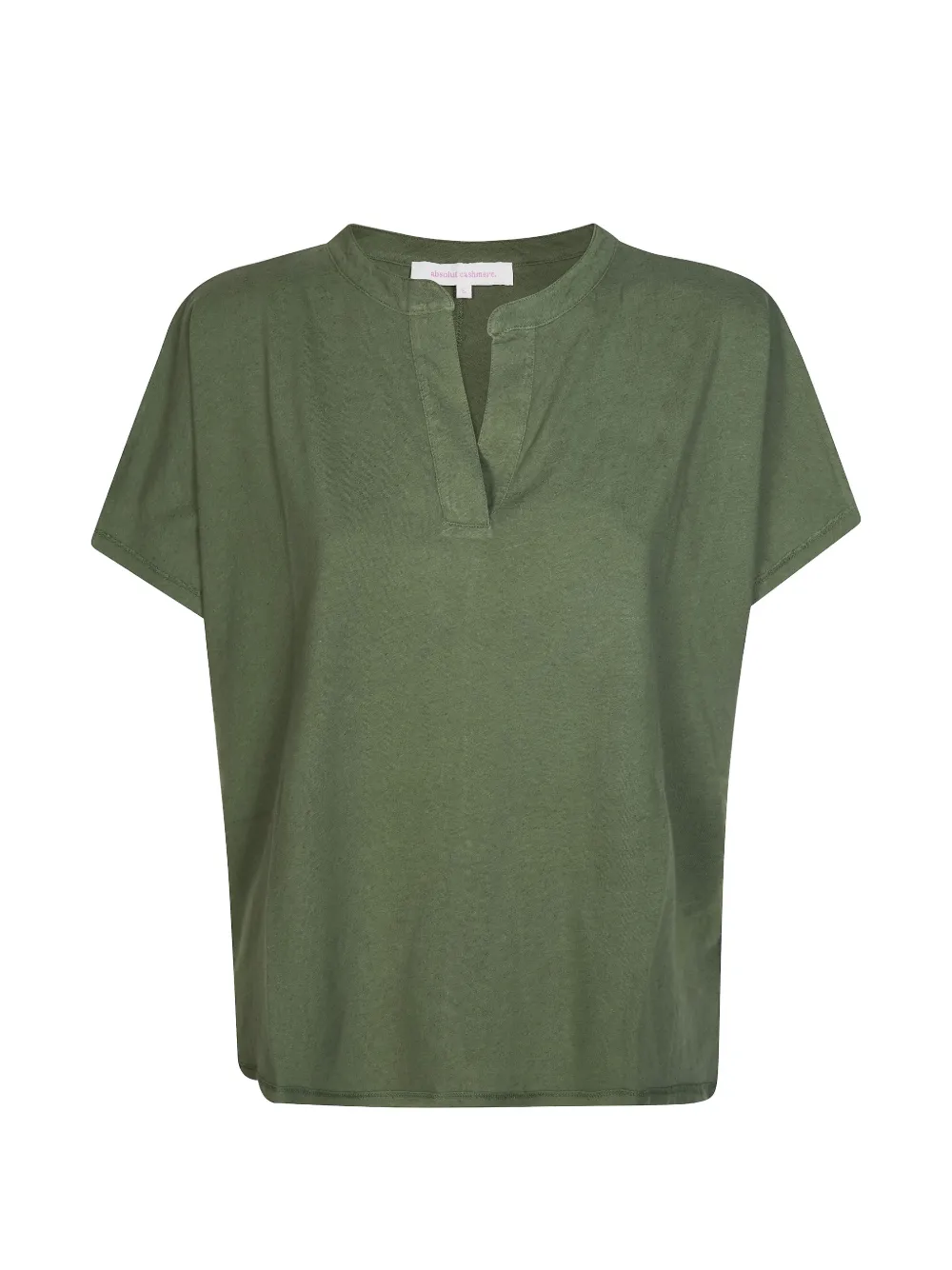 absolut cashmere V-neck short-sleeve top - Verde