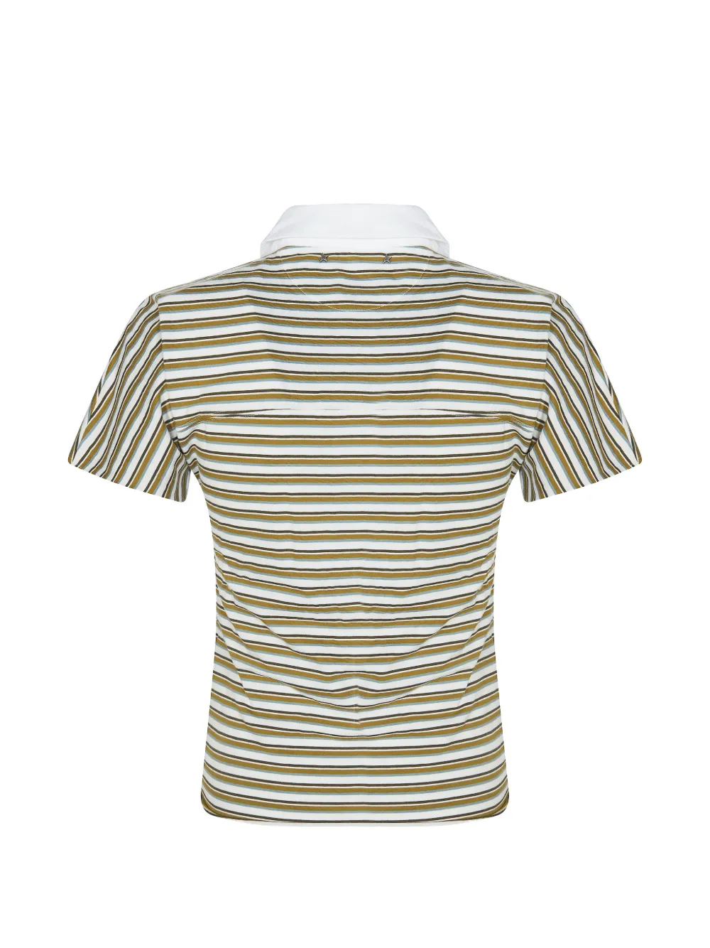 striped collared polo top