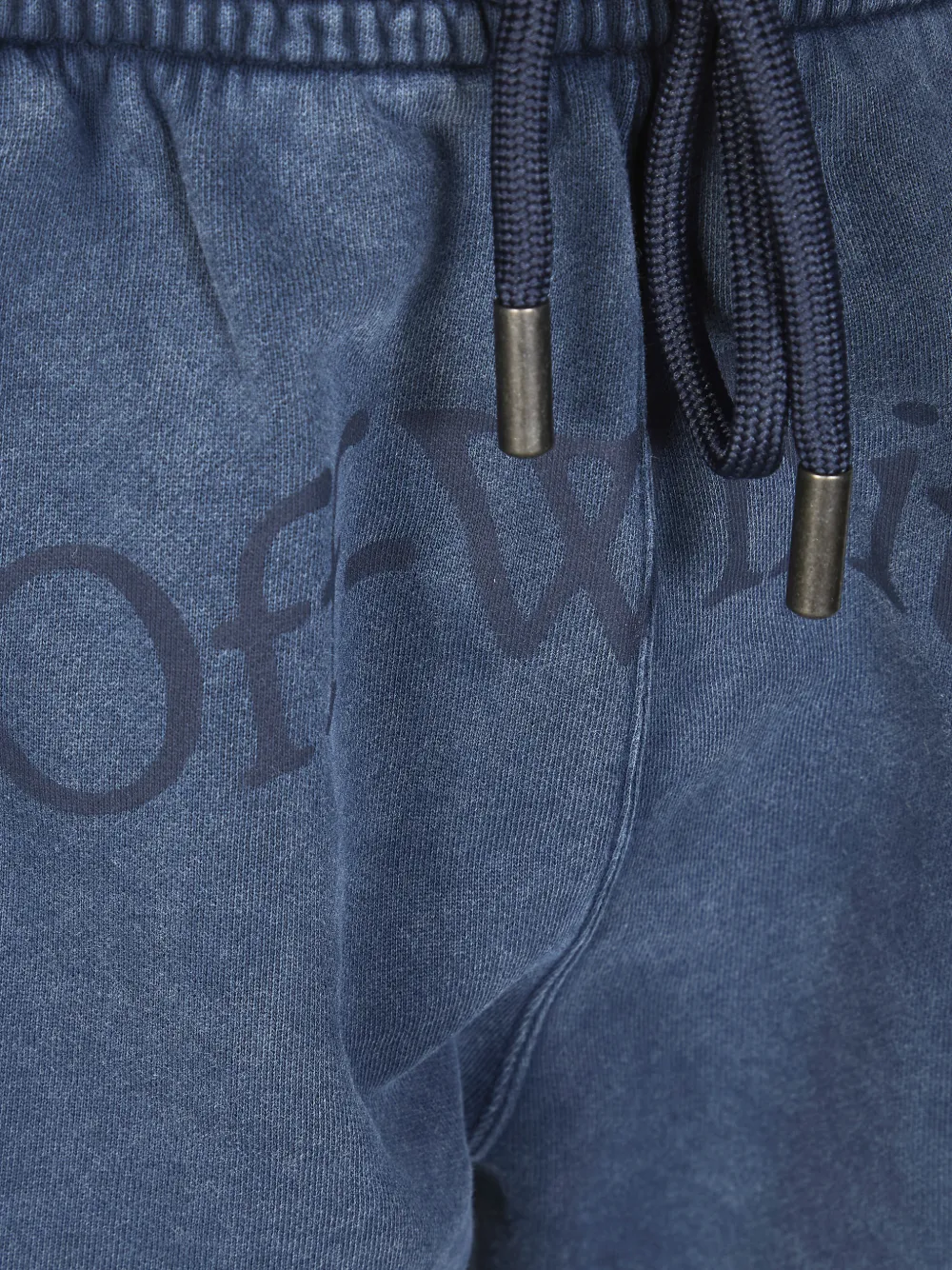  Off-white Dawstring Cotton Shorts - Blue 