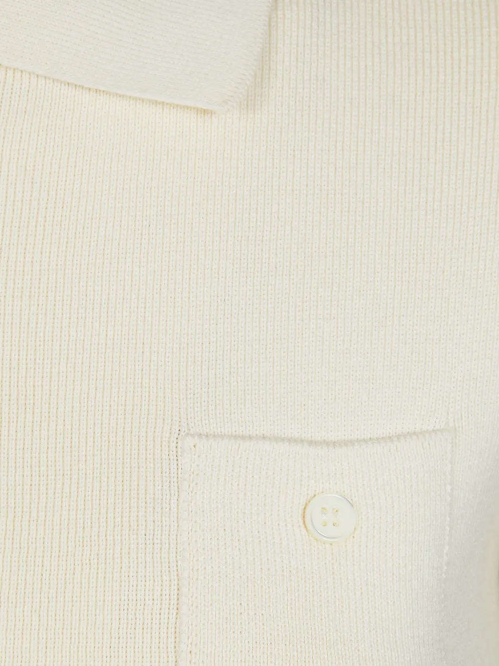 MM6 Maison Margiela Ribgebreid poloshirt met zak Wit
