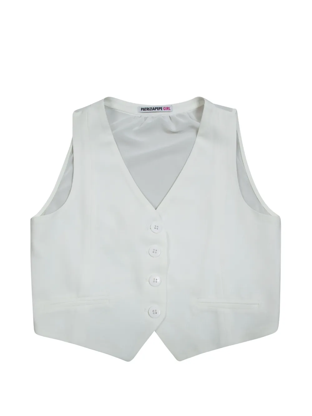 Patrizia Pepe girl button short waistcoat - Bianco