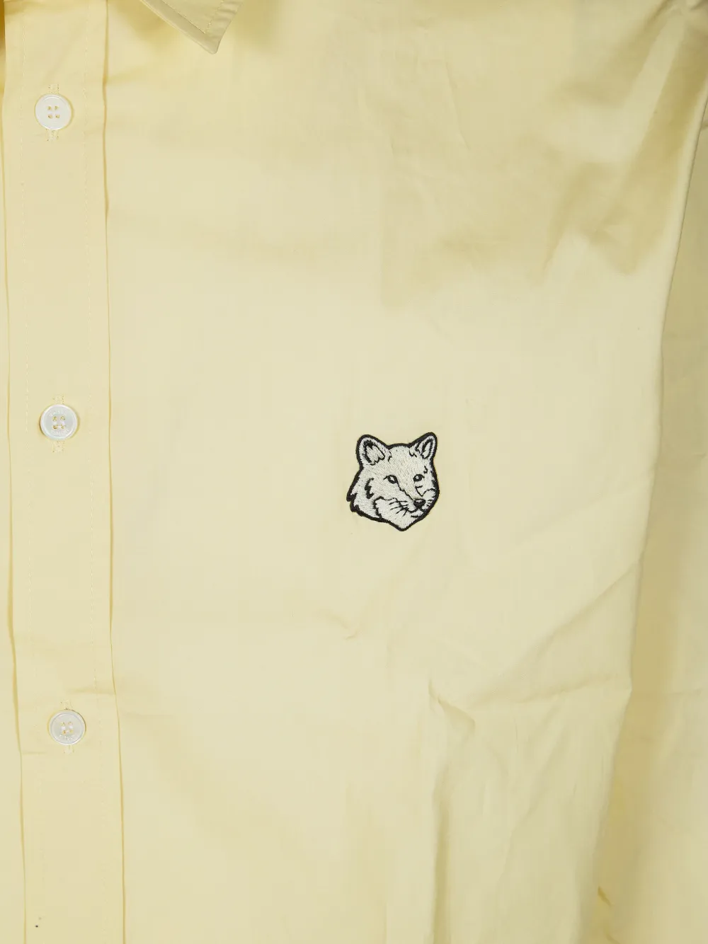 Maison Kitsuné Overhemd met vossenkop patch Geel