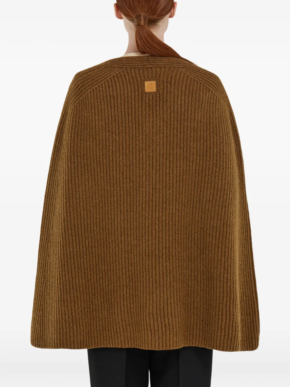  Ferragamo Cashmere Blend Cape - Brown 