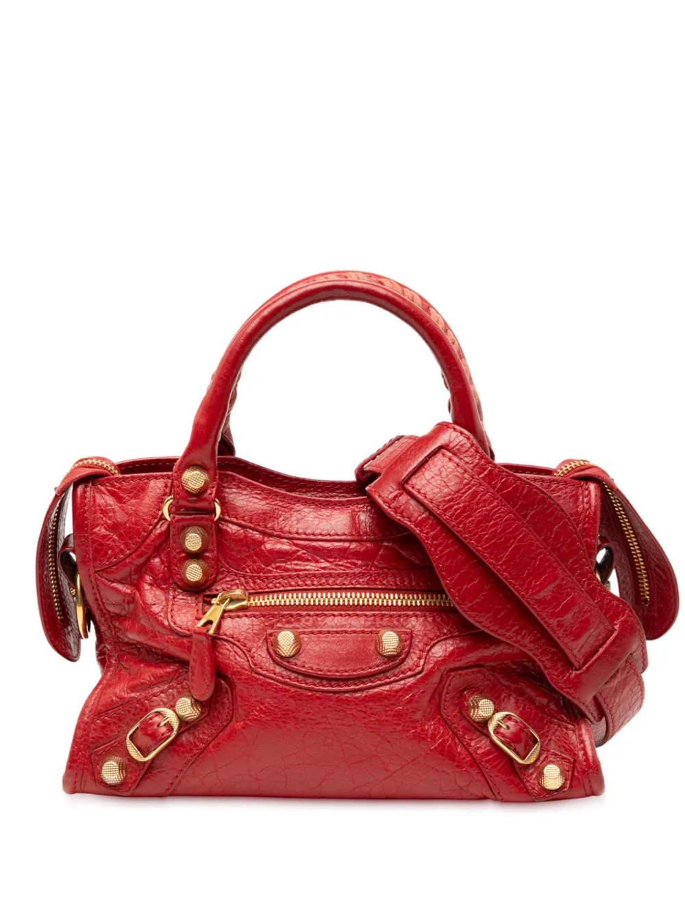 Balenciaga Pre-Owned 2013 Mini Lambskin Motocross Giant 21 City satchel - Rosso