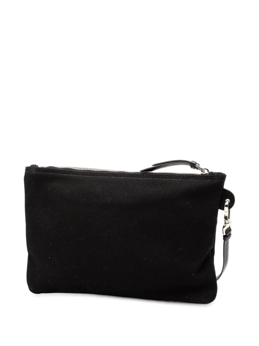 Prada Pre-Owned 2010-2025 キャンバス カナパ ロゴ ポーチ | ブラック