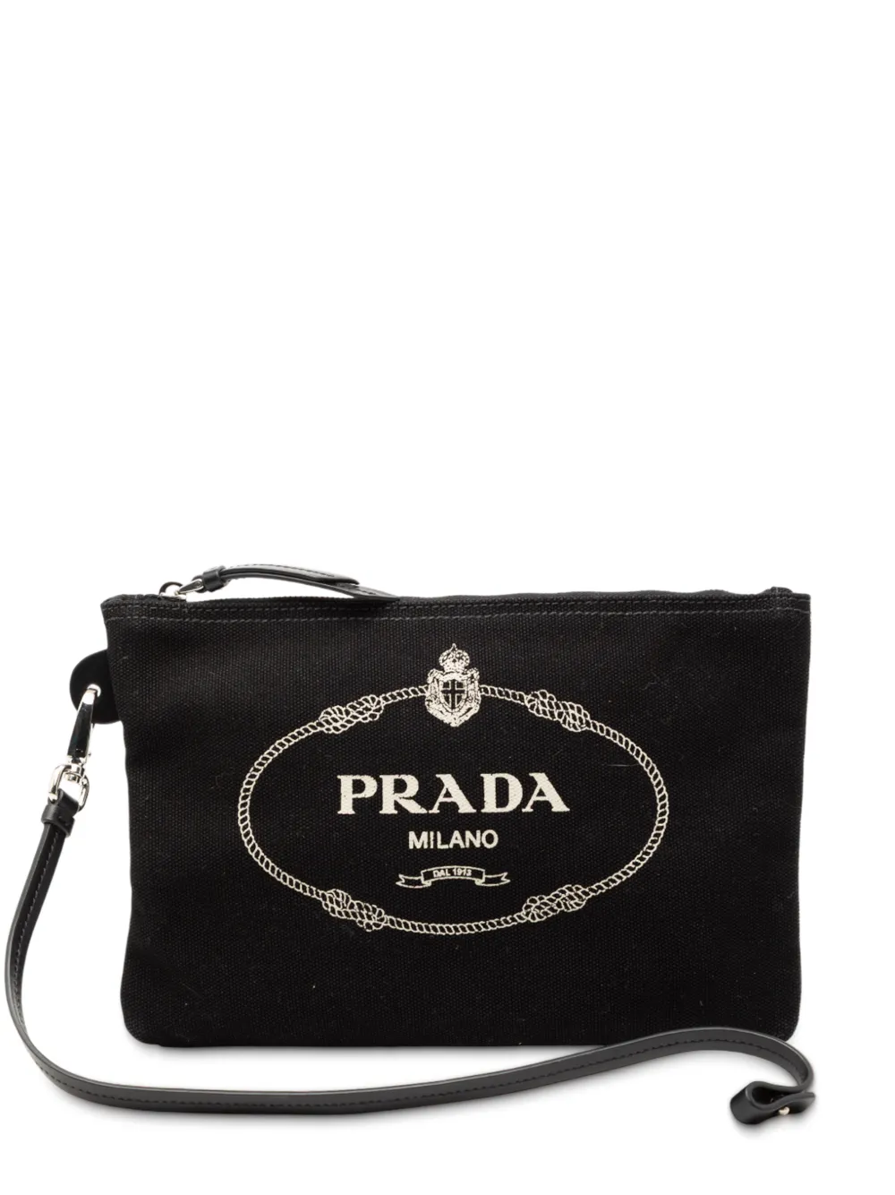 Prada Pre-Owned 2010-2025 Canvas Canapa Logo pouch - Nero