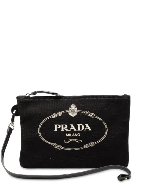 Prada Pre-Owned 2010-2025 Canvas Canapa Logo pouch