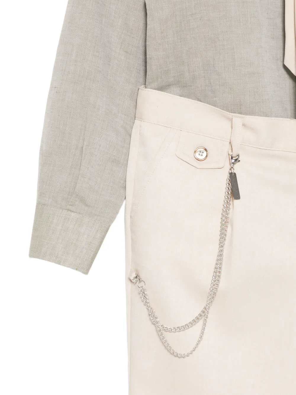 Colorichiari Pak met dubbele rij knopen (set van acht) Beige