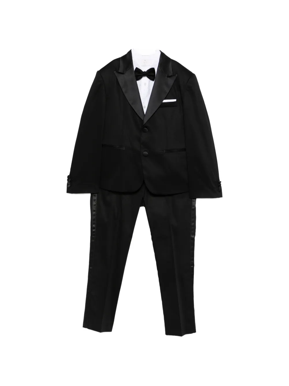 Colorichiari satin-effect suit set (set of four) - Nero