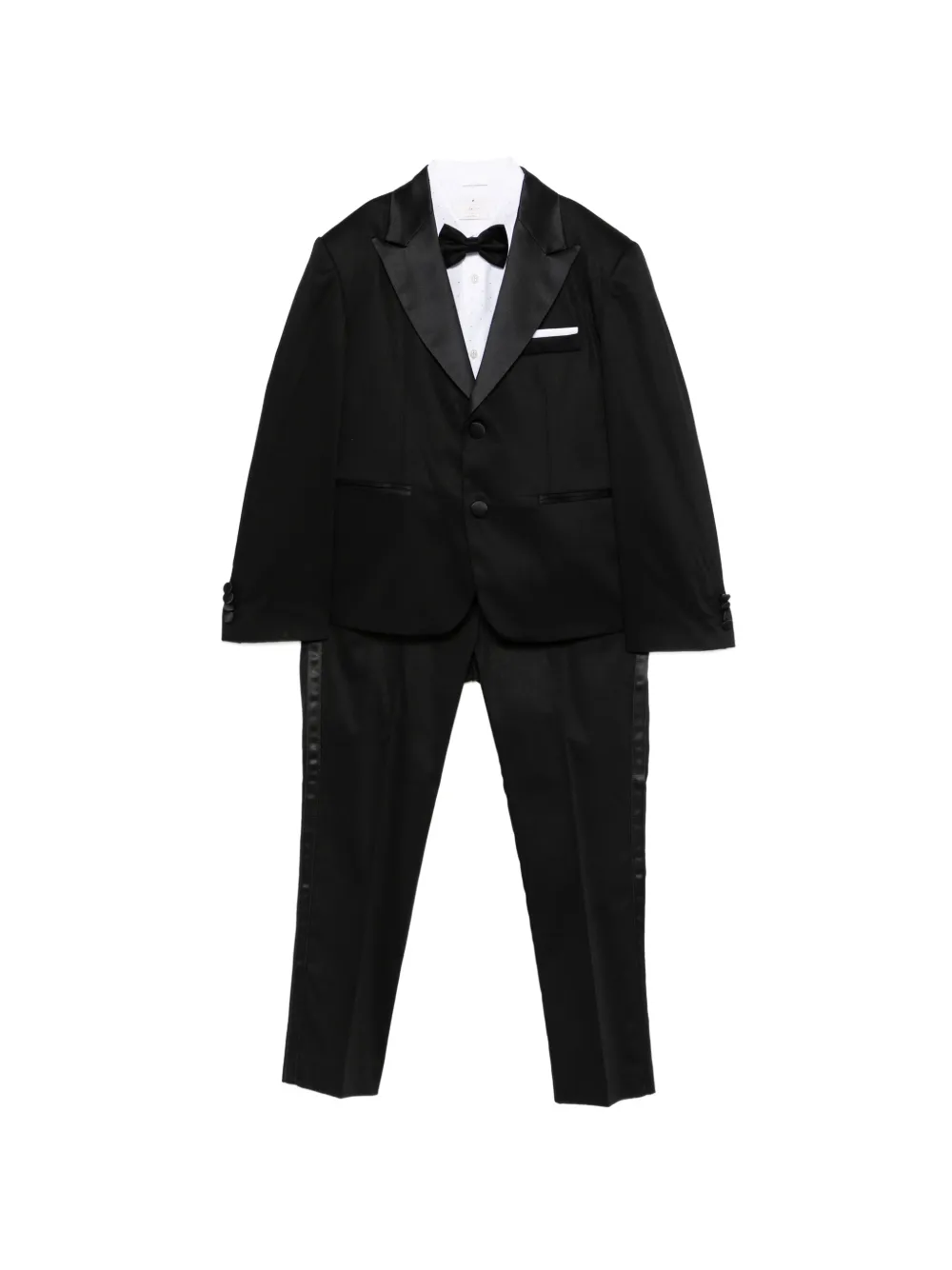 Colorichiari satin-effect suit set (set of four) - Nero