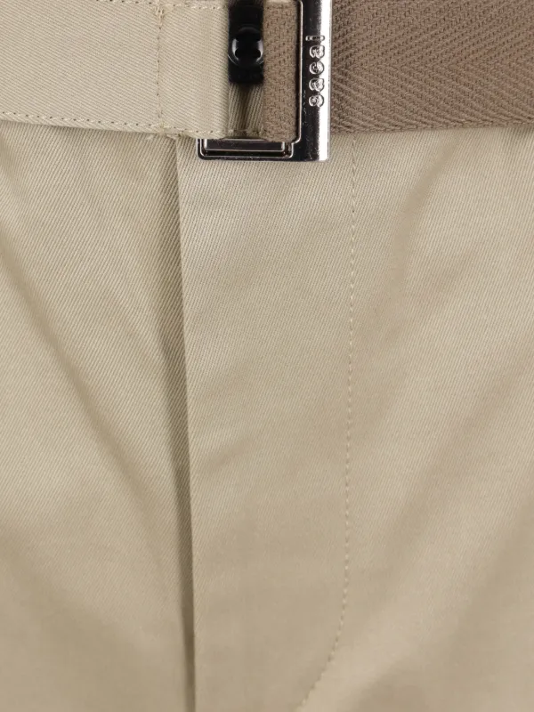 Sacai ベルテッド ワイドパンツ | ニュートラル | FARFETCH JP