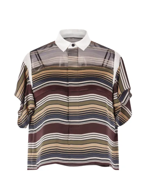 sacai striped ruffled shirt