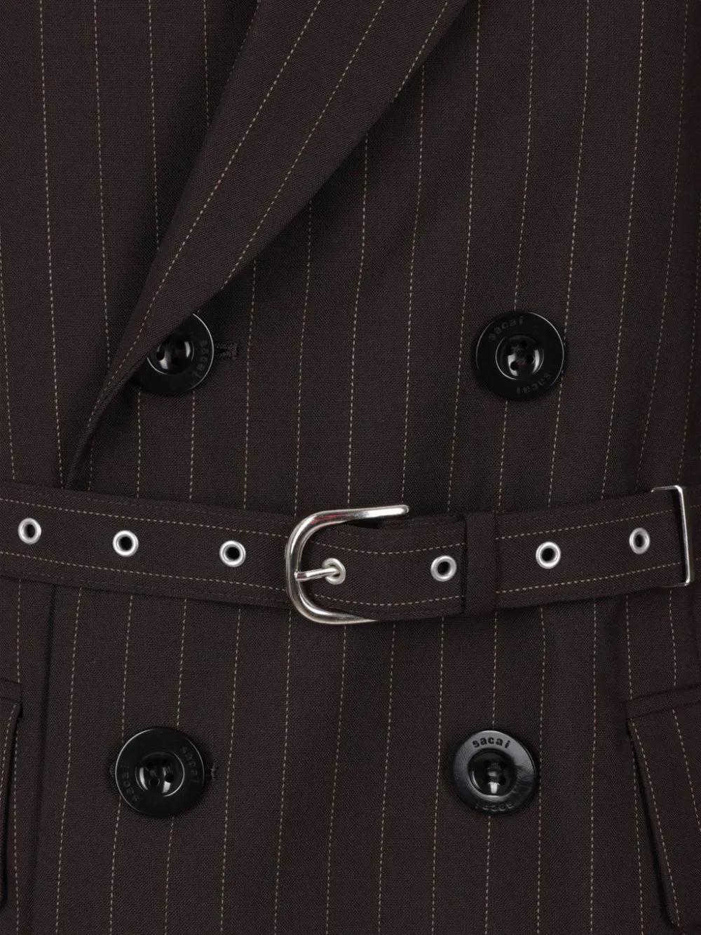 sacai Jas met riem Bruin