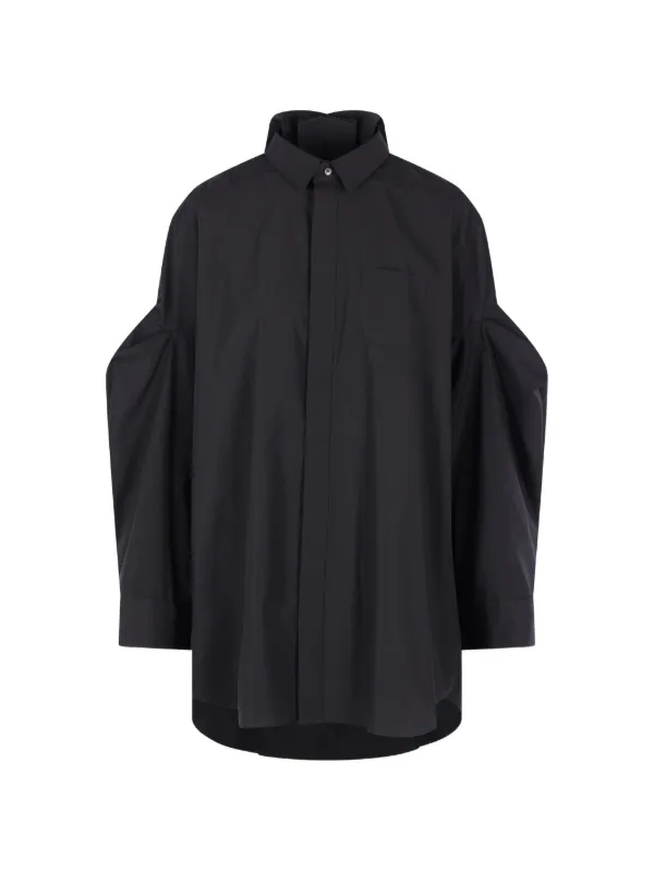 【ryosuke】sacai／長袖シャツ Sacai long-sleeve Shirt | Black | FARFETCH ID