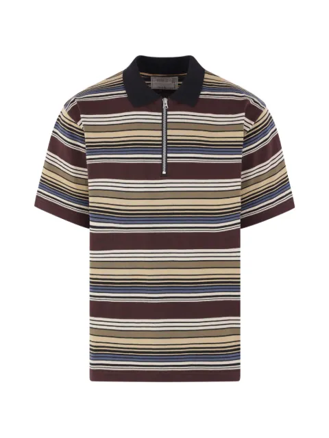 sacai striped polo shirt