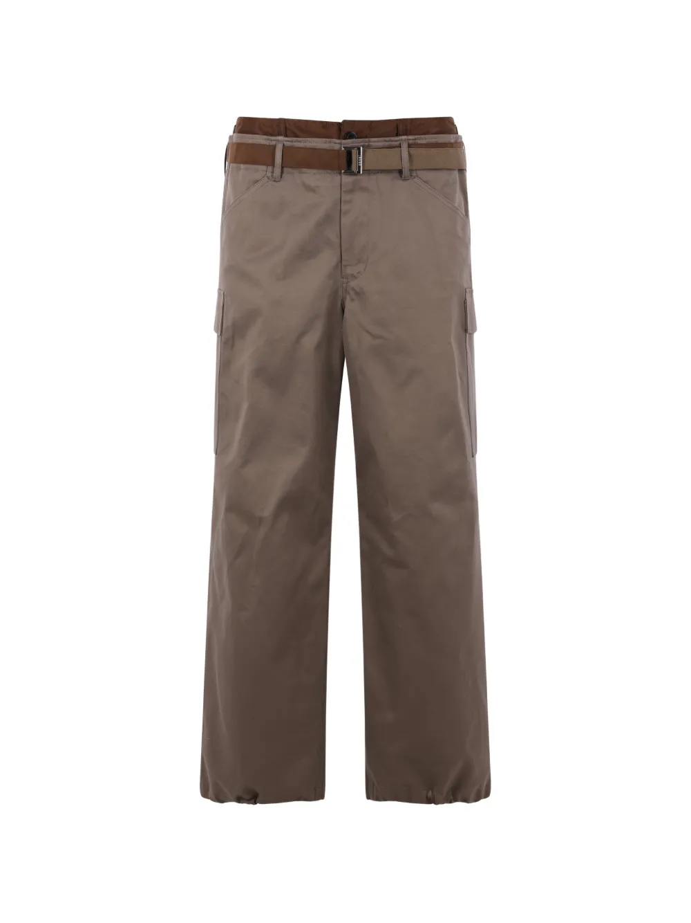 sacai gabardine cargo trousers - Marrone