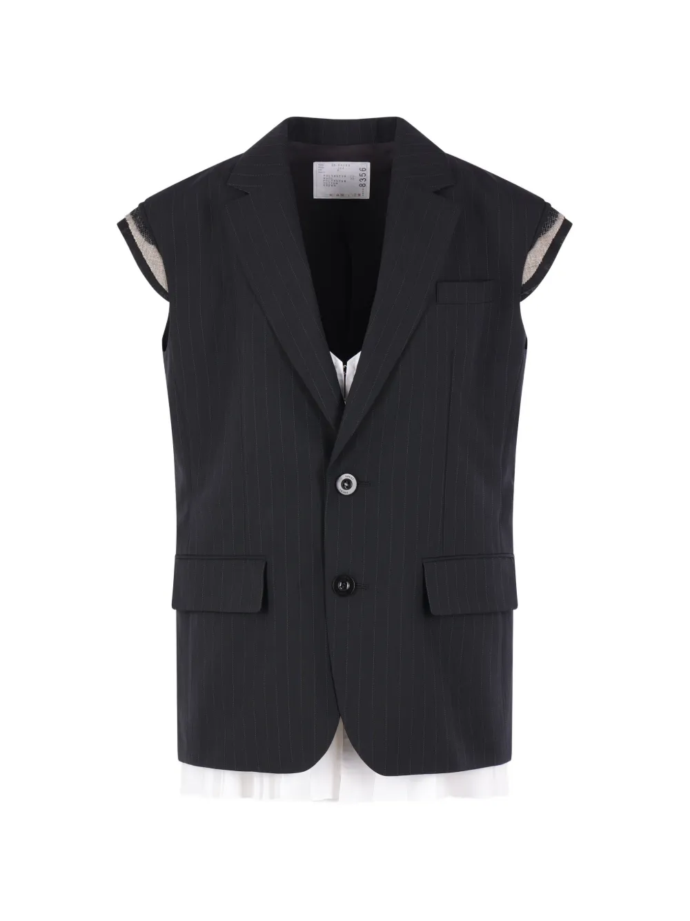 sacai striped vest - Nero