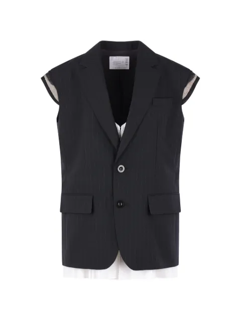 sacai chaleco con motivo de rayas