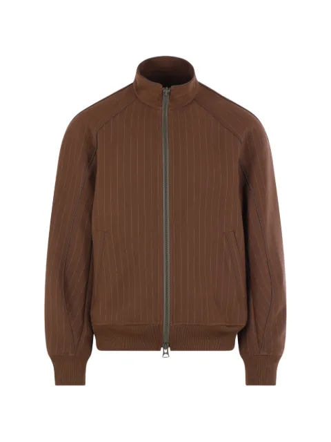 sacai pinstripe zip bomber jacket