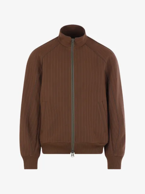 sacai pinstripe zip bomber jacket