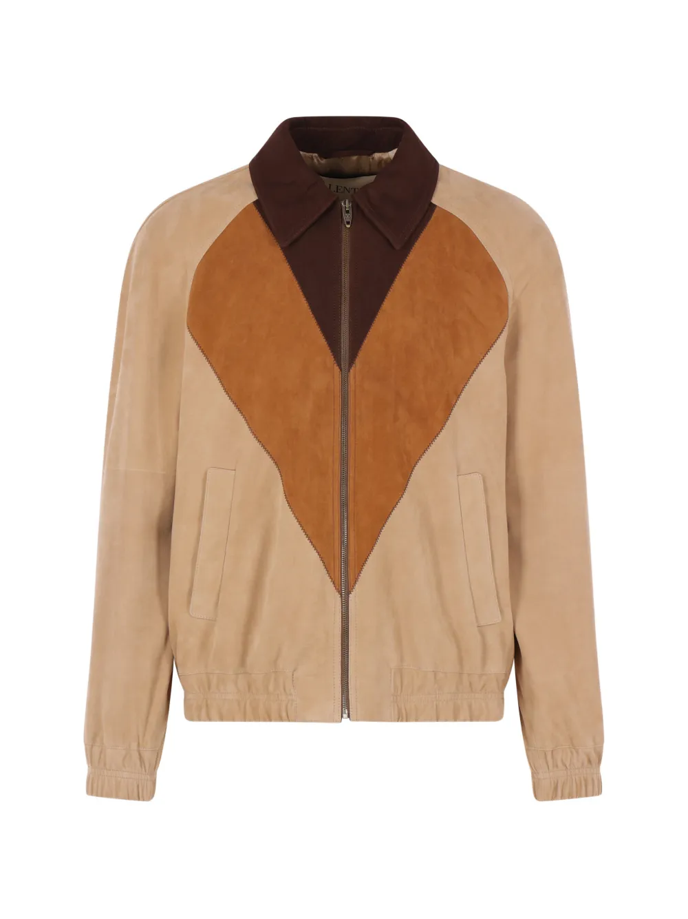 Valentino Garavani colour-block suede jacket - Nude