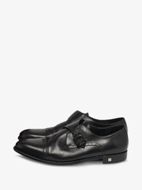 Balmain Pre-Owned logo-plaque monk shoes