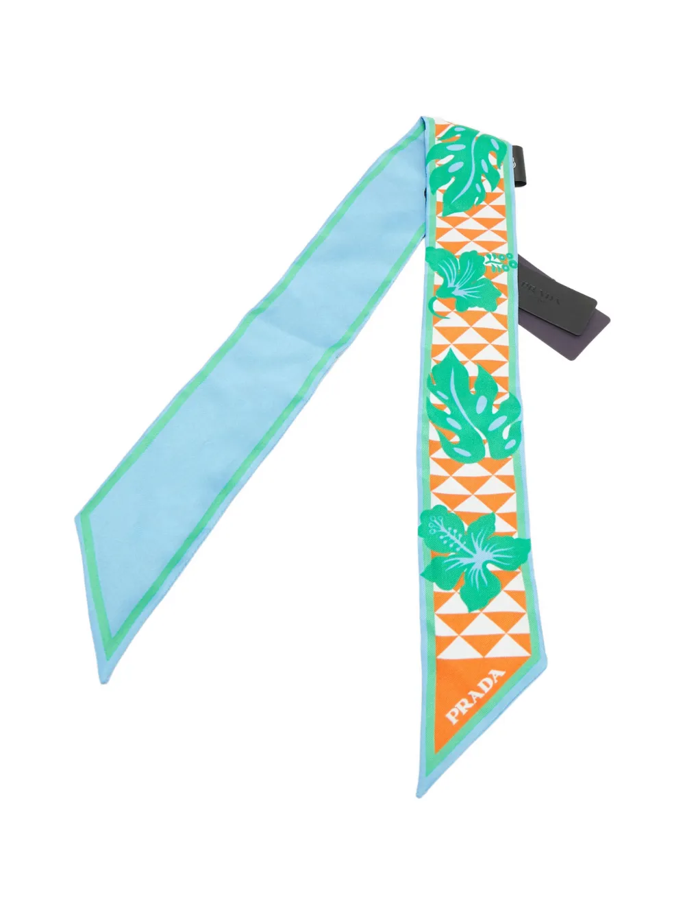 Prada Pre-Owned Foulard in seta a fiori - Blu