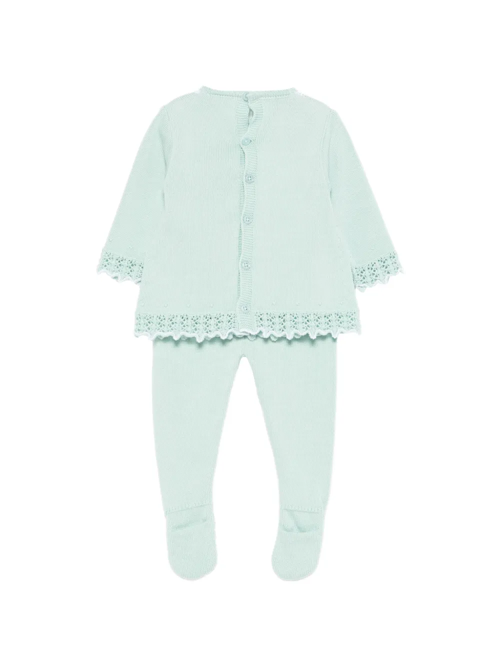 Lace-Trim Knitted Trousers Set 