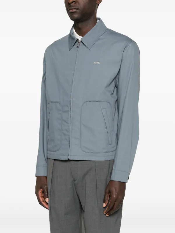 トップス PRADA Grey jacket 00's Prada Technical Cotton Zipper Blouson Jacket | Grey | FARFETCH