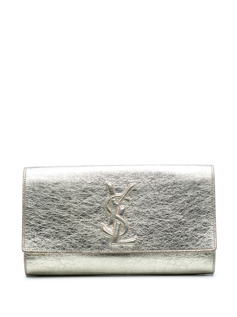 Saint Laurent Pre-Owned 2000-2012 Large Metallic Calfskin Monogram Belle De Jour clutch bag - Oro