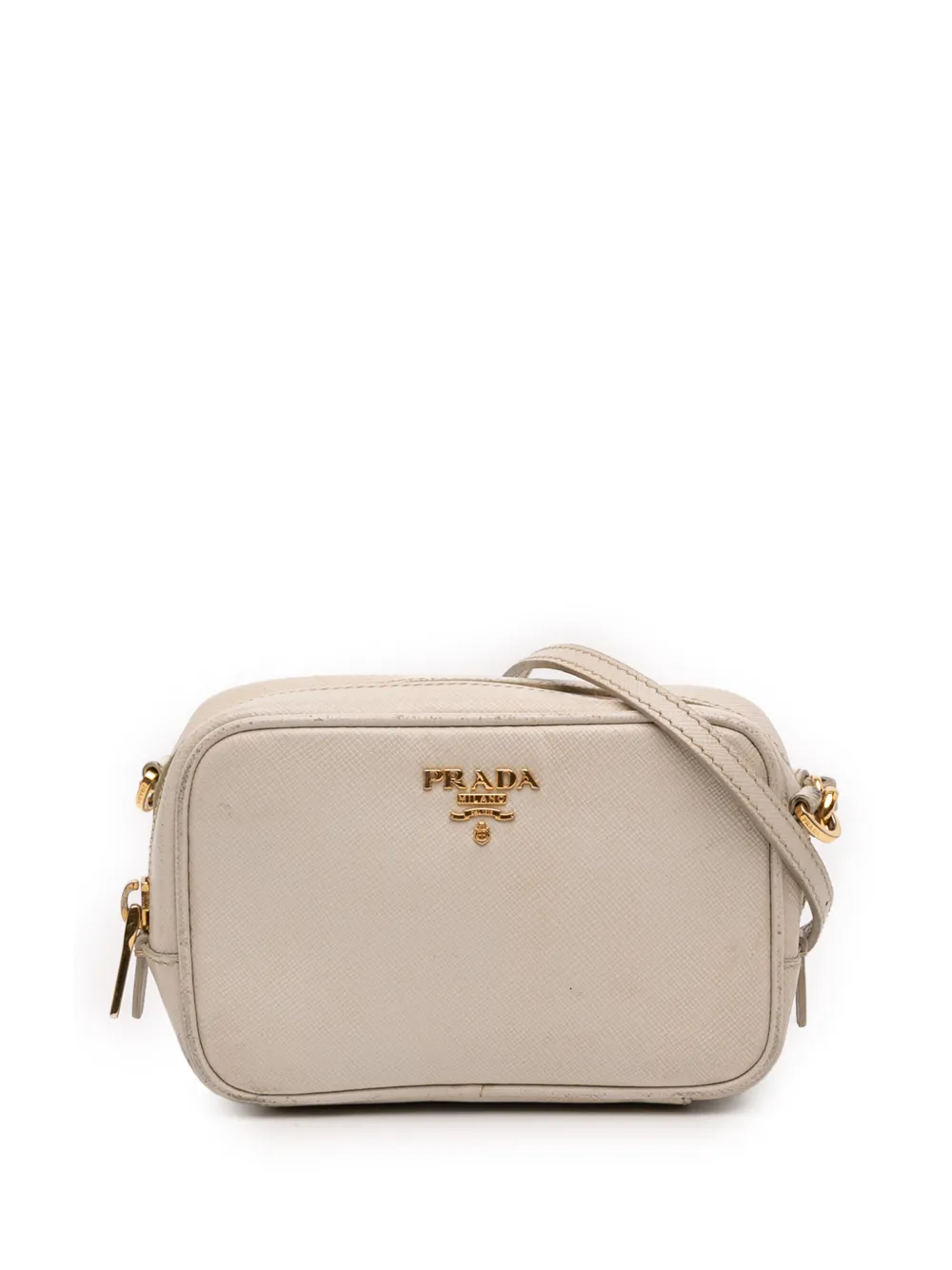Prada Pre-Owned 2013-2025 Mini Saffiano Lux Camera Bag crossbody bag - Bianco