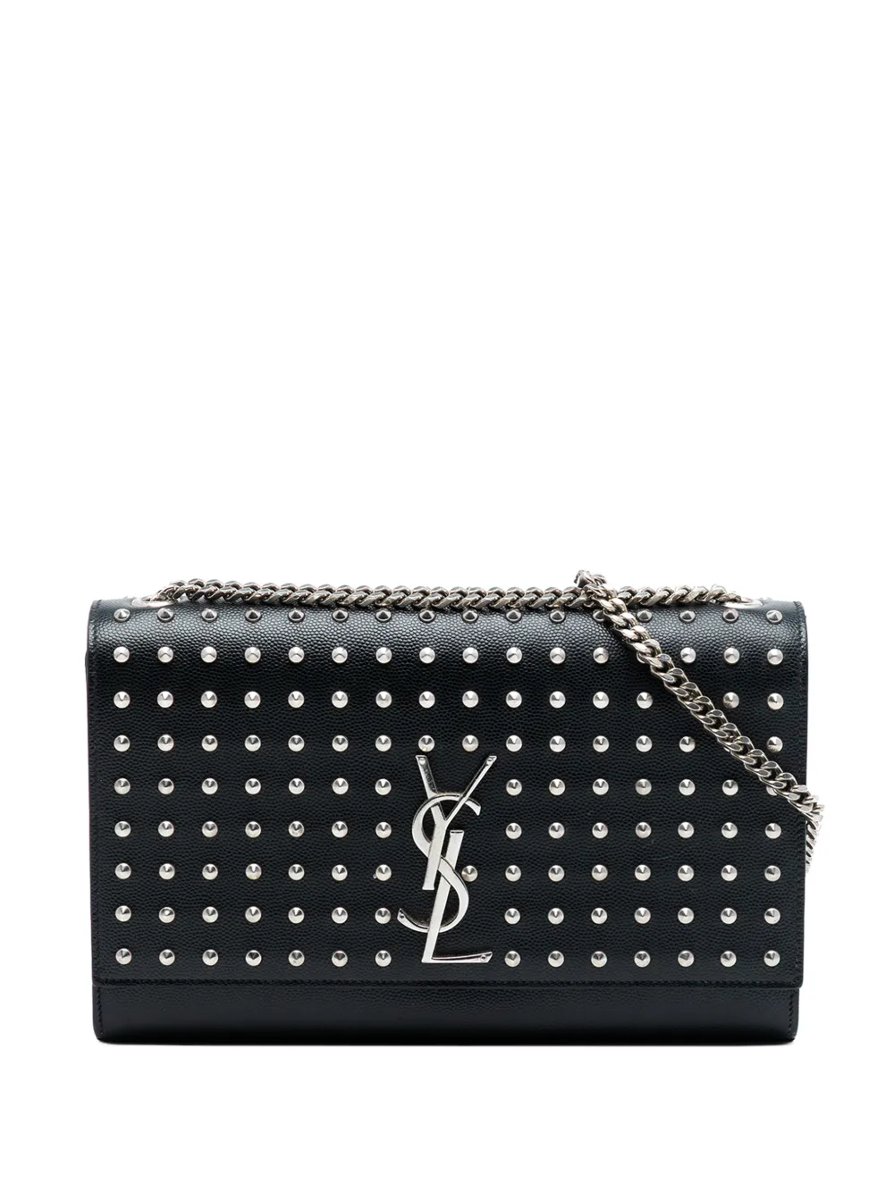 Saint Laurent Pre-Owned 2014 Medium Grain De Poudre Studded Kate crossbody bag - Nero