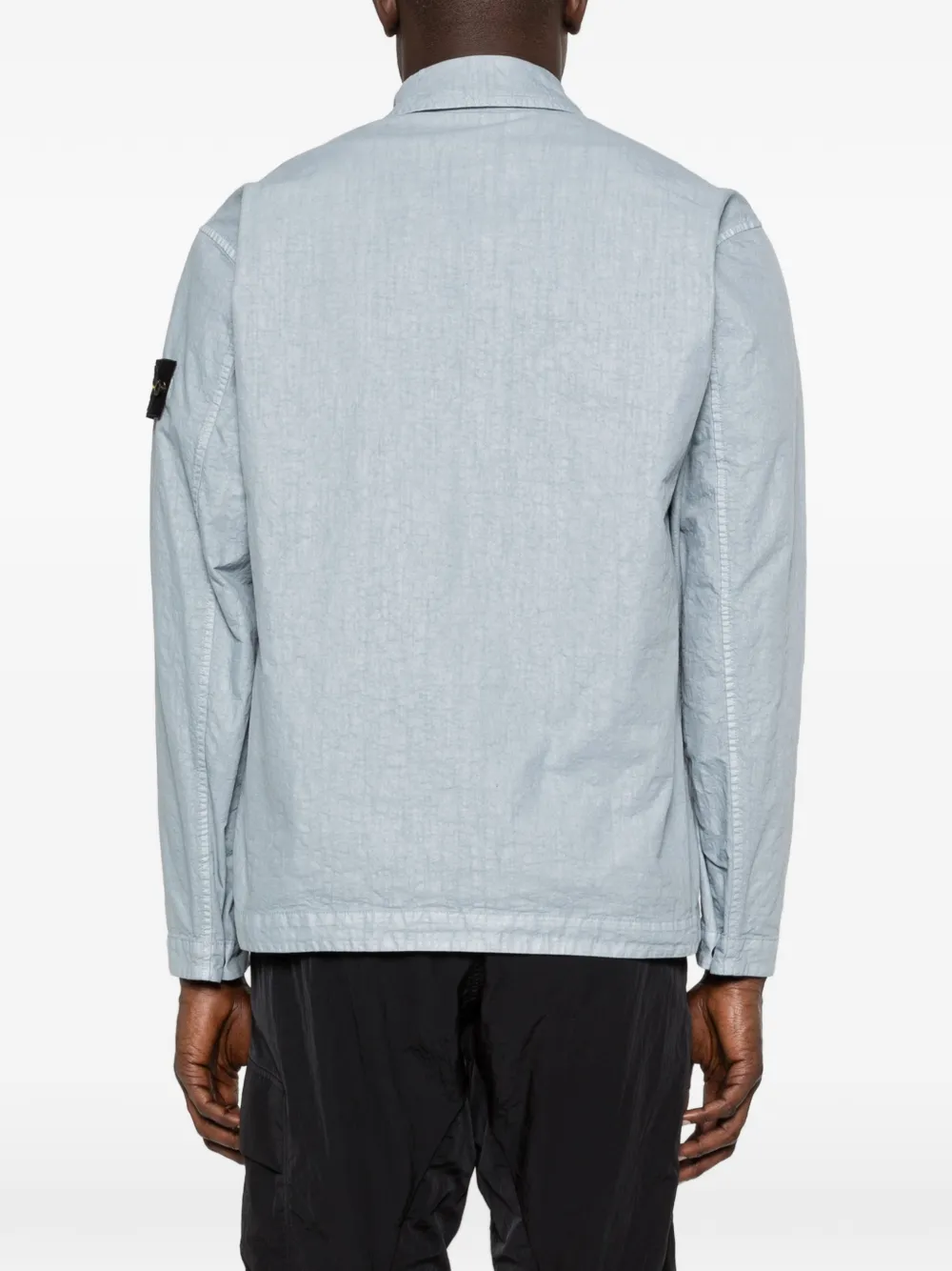 Stone Island 1200003 Panama-TC nylon shirtjack met organische look Blauw